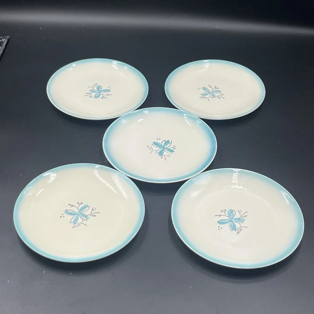 Cunningham & Pickett Avalon Aqua Atomic Flora Design 1950's Set‎ of 5
